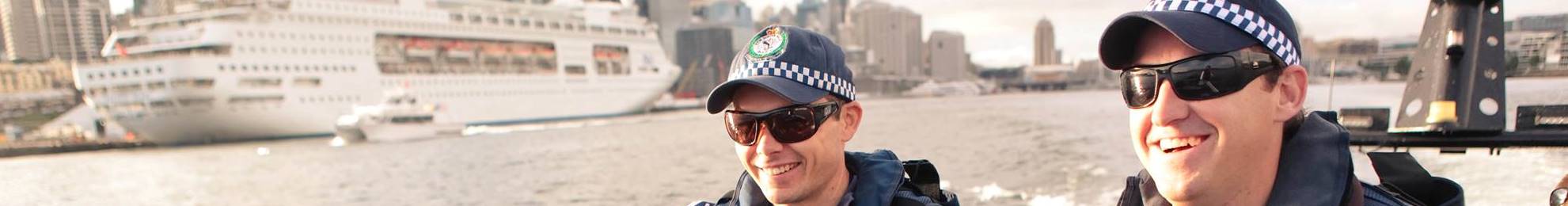 Marine area command officers on Sydney Harbour