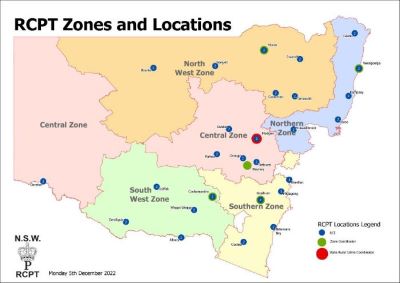 RCPT Zones and Locations Map