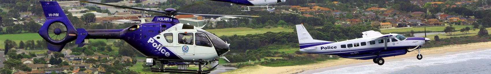 Police aircraft flying over Illawarra